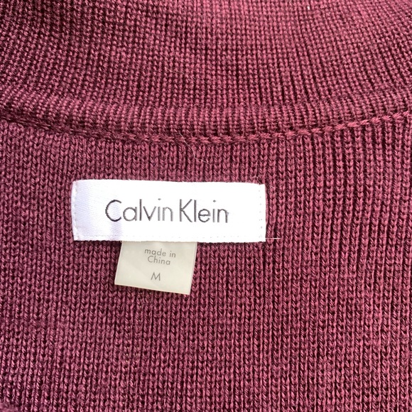 NWOT Calvin Klein sweater dress size Medium burgundy color. - Picture 3 of 6